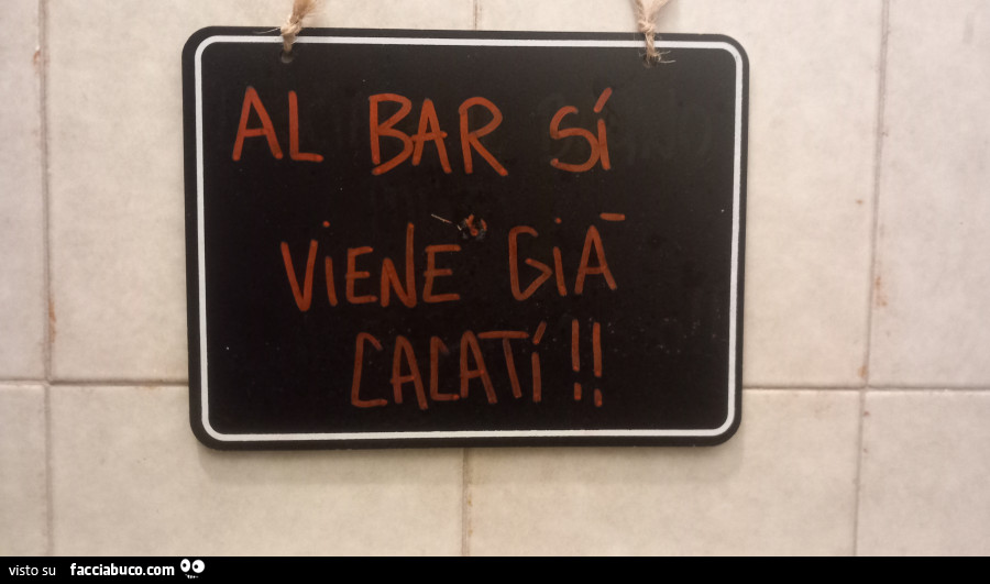 Cartello bar gabinetto