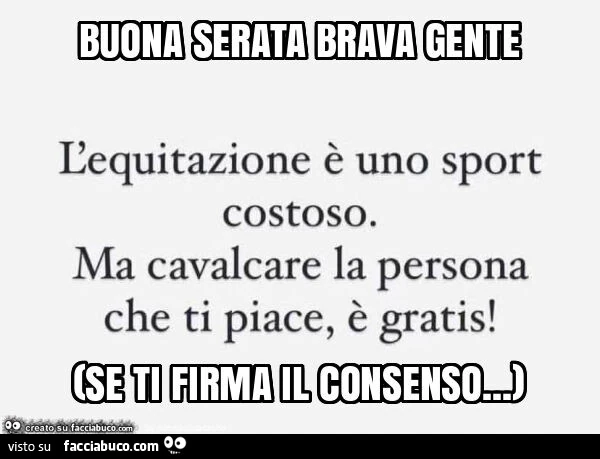 L'equitazione รจ uno sport costoso. Ma cavalcare la persona che ti piace, รจ gratis! Se ti firma il consenso…