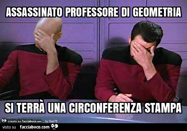 Assassinato professore di geometria si terrà una circonferenza stampa