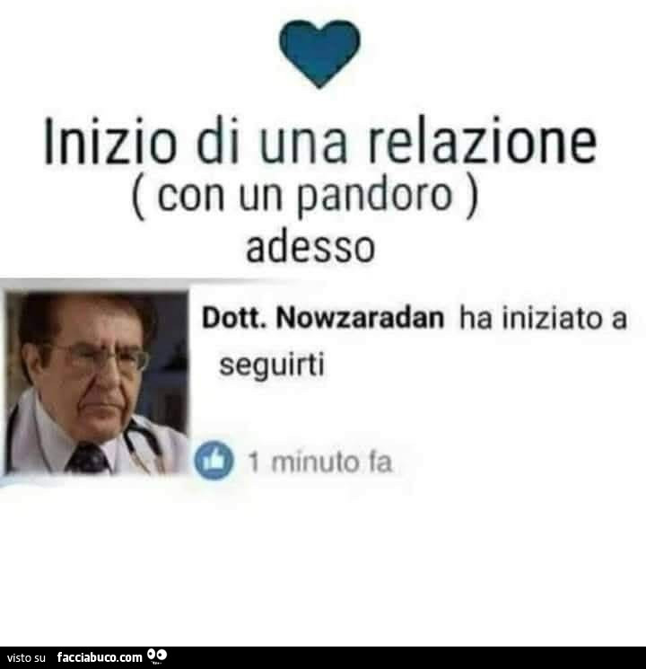 Inizio di una relazione con un pandoro adesso dott. Nowzaradan