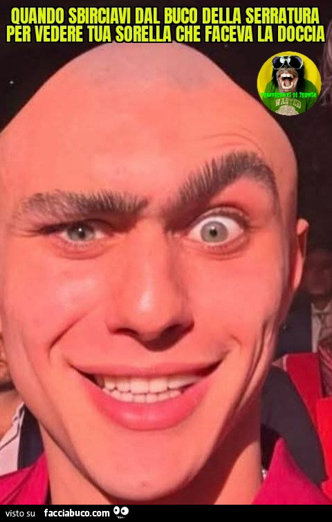 Quando sbirciavi dal buco della serratura per vedere tua sorella che faceva la doccia