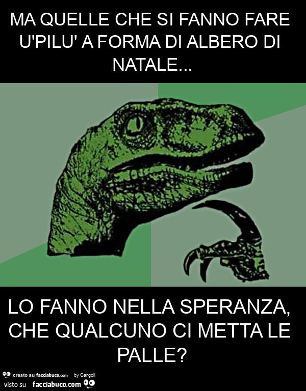 Ma quelle che si fanno fare ùpilù a forma di albero di natale&hellip; lo fanno nella speranza, che qualcuno ci metta le palle?
