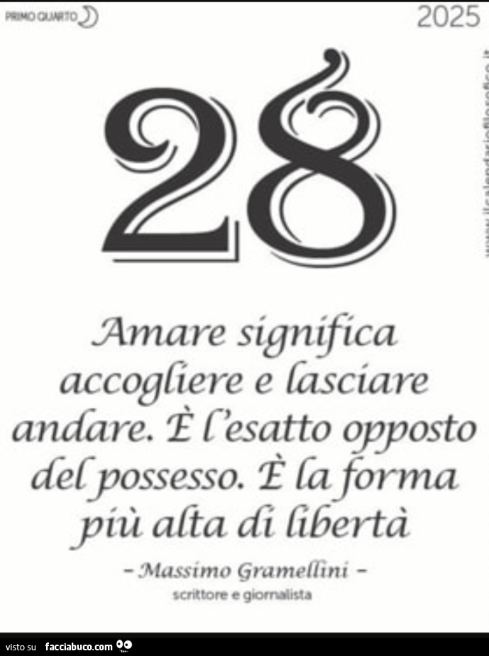 Amare significa accogliere e lasciare andare. È L'esatto opposto del possesso