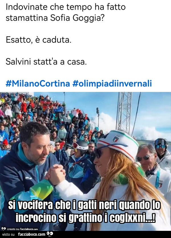 Si vocifera che i gatti neri quando lo incrocino si grattino i coglxxni