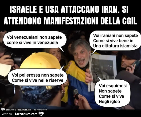Israele e usa attaccano iran. Si attendono manifestazioni della cgil