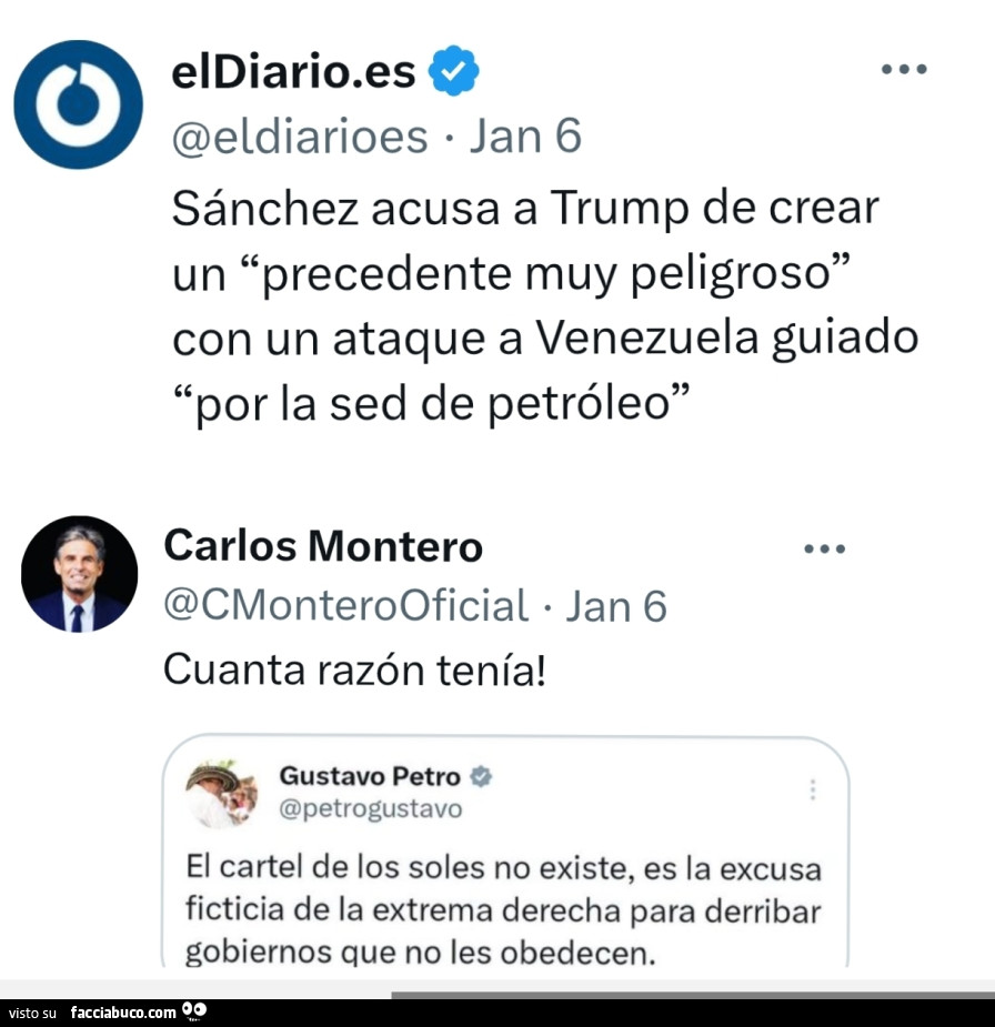 Sénchez acusa a trump de crear un precedente muy peligroso con un ataque a venezuela guiado por la sed de petréleo