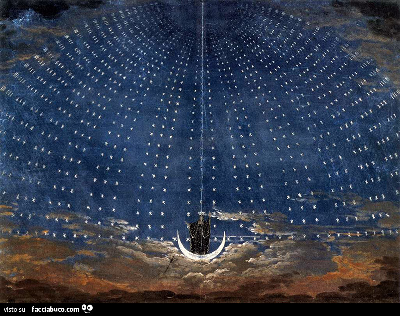 Carl Friedrich Schinkel, La Regina della Notte, 1815. Il Flauto Magico, Mozart