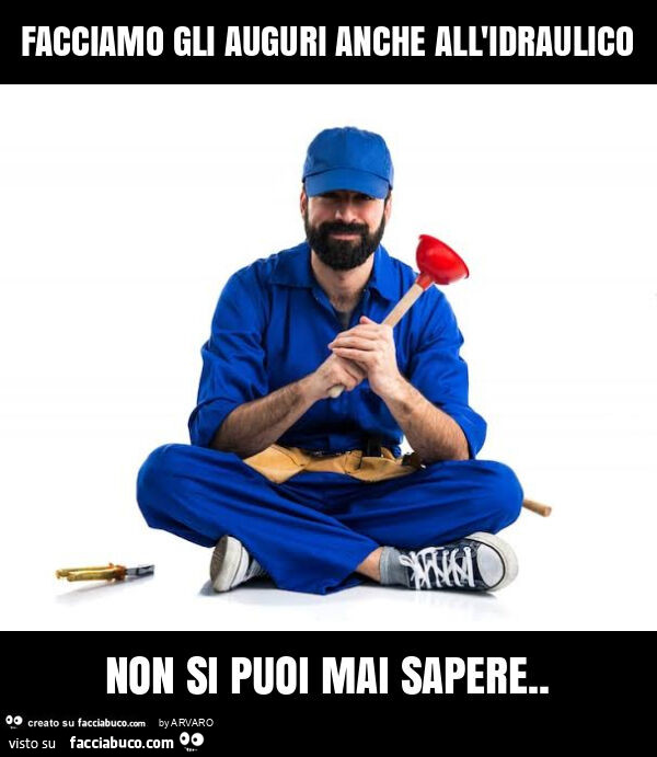 Facciamo gli auguri anche all'idraulico non si puoi mai sapere