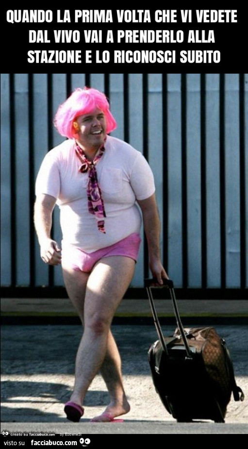 Quando la prima volta che vi vedete dal vivo vai a prenderlo alla stazione e lo riconosci subito
