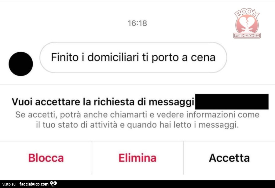 Finito i domiciliari ti porto a cena