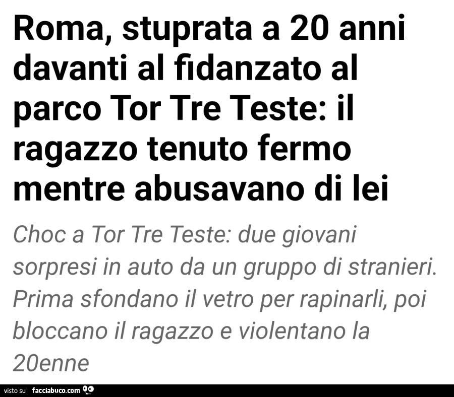 Roma, stuprata a 20 anni davanti al fidanzato al parco tor tre teste: il ragazzo tenuto fermo mentre abusavano di lei