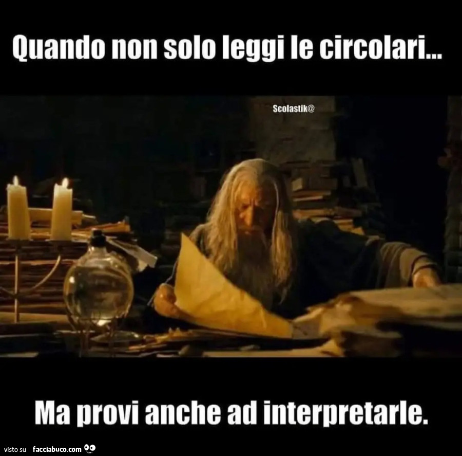 Quando non solo leggi le circolari ma provi anche ad interpretarle silente