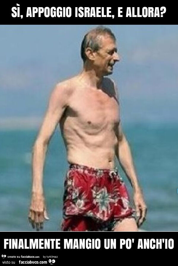 Sì, appoggio israele, e allora? Finalmente mangio un po' anch'io