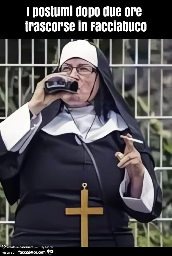 I postumi dopo due ore trascorse in facciabuco