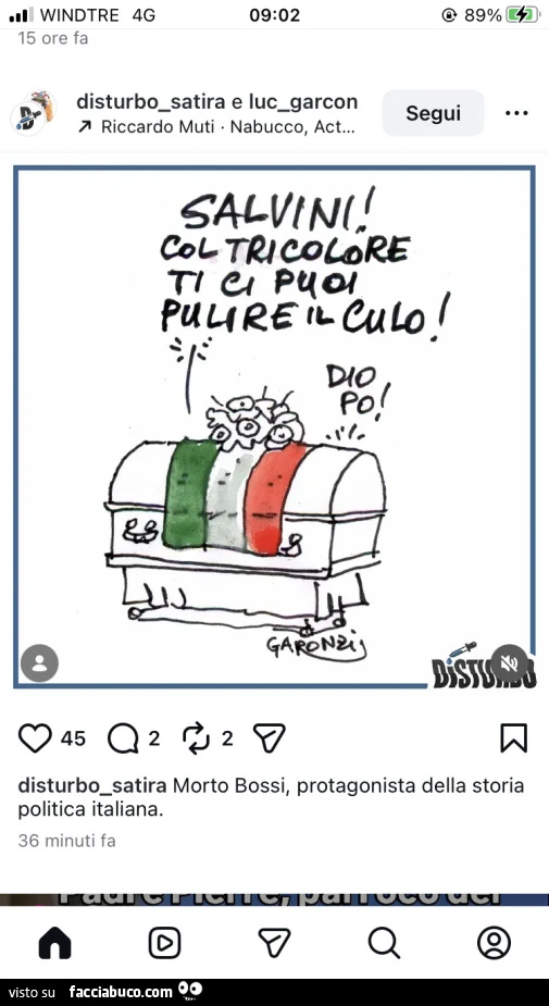 Salvini col tricolore ti ci puoi pulire il culo