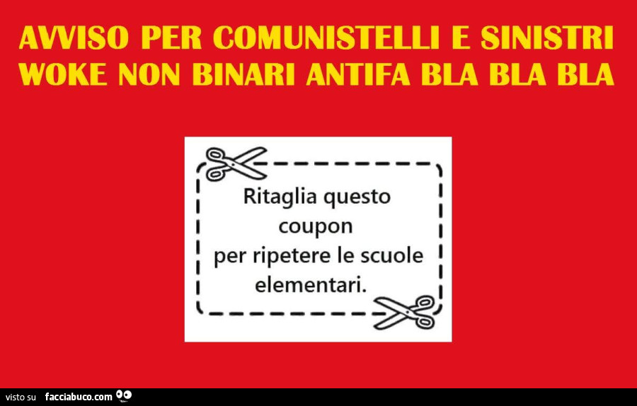 Ritaglia questo coupon per ripetere le scuole elementari