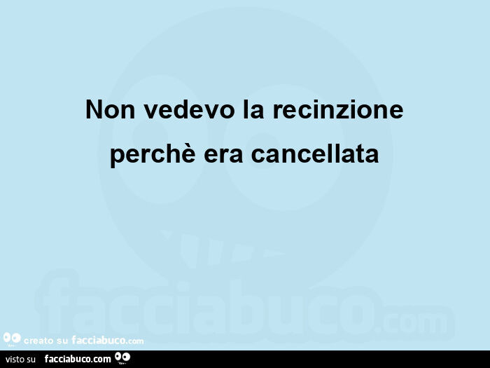 Non vedevo la recinzione perchè era cancellata