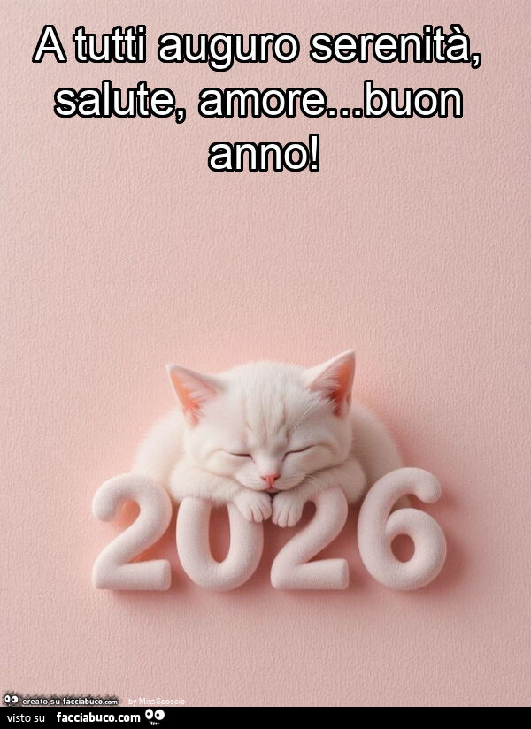 A tutti auguro serenità, salute, amore&hellip; buon anno