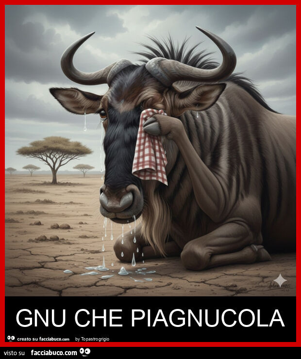 Gnu che piagnucola