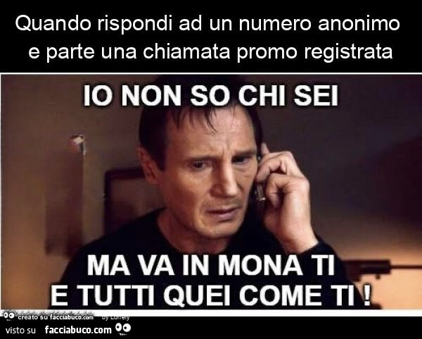 Quando rispondi ad un numero anonimo e parte una chiamata promo registrata