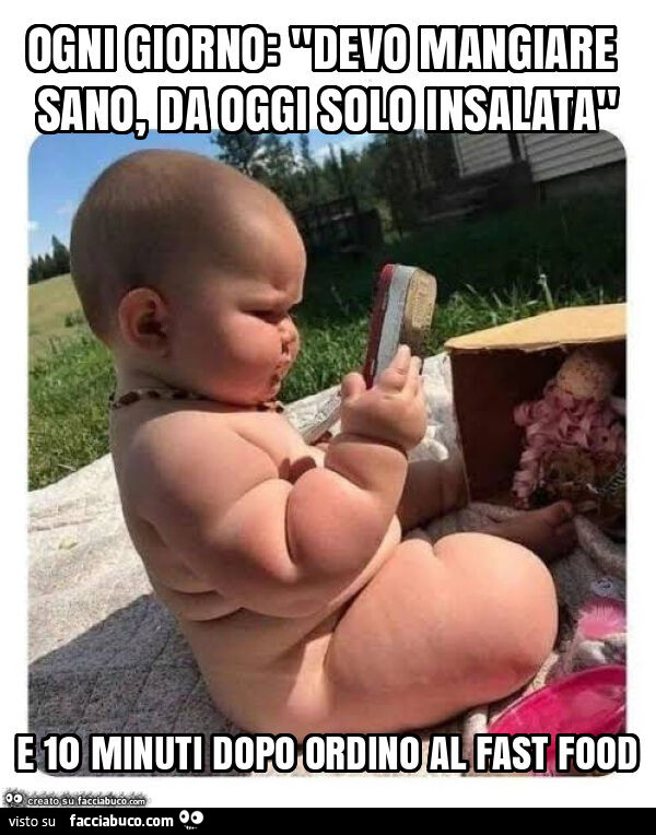 Ogni giorno: "devo mangiare sano, da oggi solo insalata" e 10 minuti dopo ordino al fast food