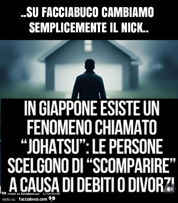 Su facciabuco cambiamo semplicemente il nick