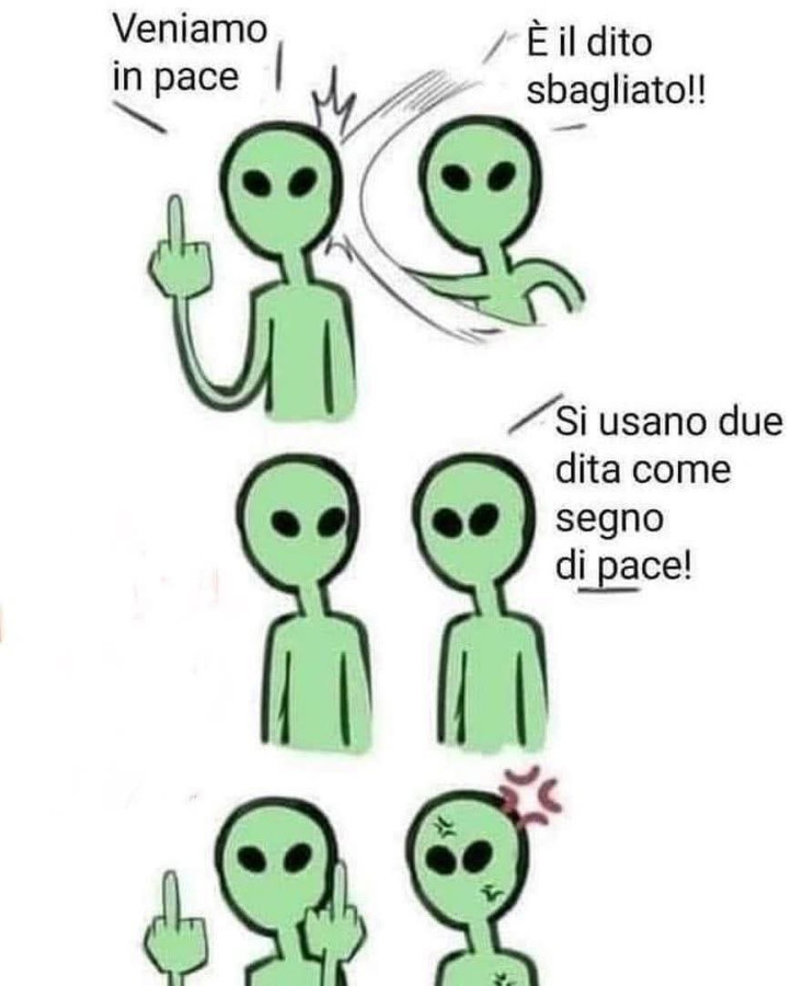 Veniamo in pace. È Il dito sbagliato