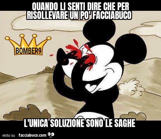 Quando li senti dire che per risollevare un po facciabuco l'unica soluzione sono le saghe