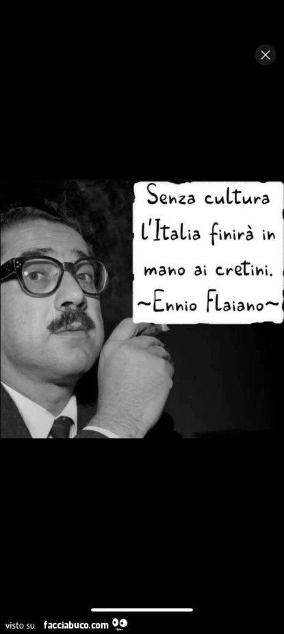 Senza cultura l'Italia finirà in mano ai cretini. Ennio Flaiano