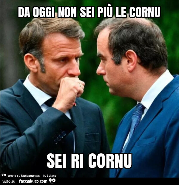 Da oggi non sei più le cornu sei ri cornu