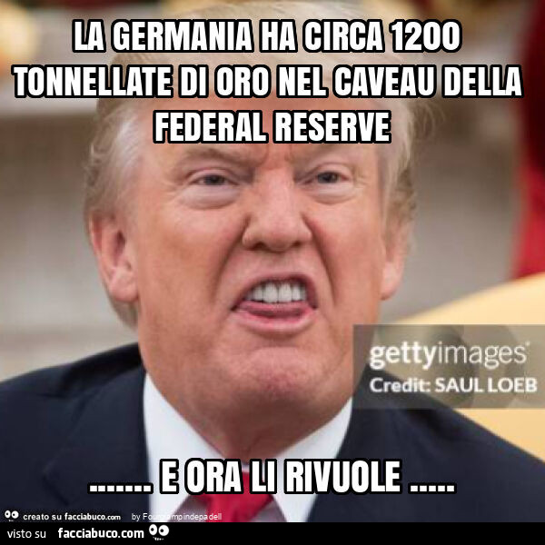 La germania ha circa 1200 tonnellate di oro nel caveau della federal reserve&hellip; e ora li rivuole