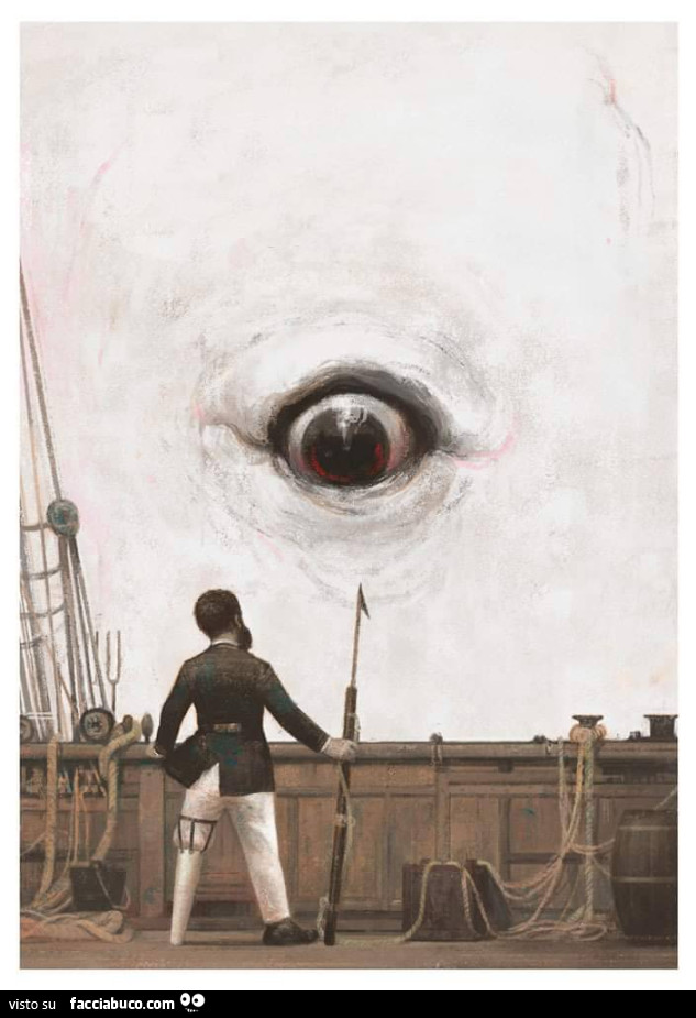 Gérard Dubois "A bordo del Pequod, il capitano Achab, di fronte a un occhio che oscura tutto il cielo, quello di Moby Dick, la balena bianca che una volta gli portò via una gamba… "