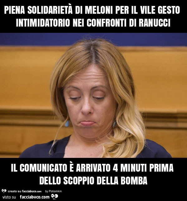Piena solidarietร di meloni per il vile gesto intimidatorio nei confronti di ranucci il comunicato รจ arrivato 4 minuti prima dello scoppio della bomba