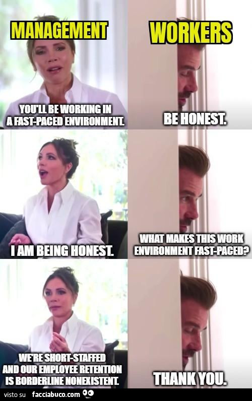 What makes a working environment fast-paced? Not enough personnel