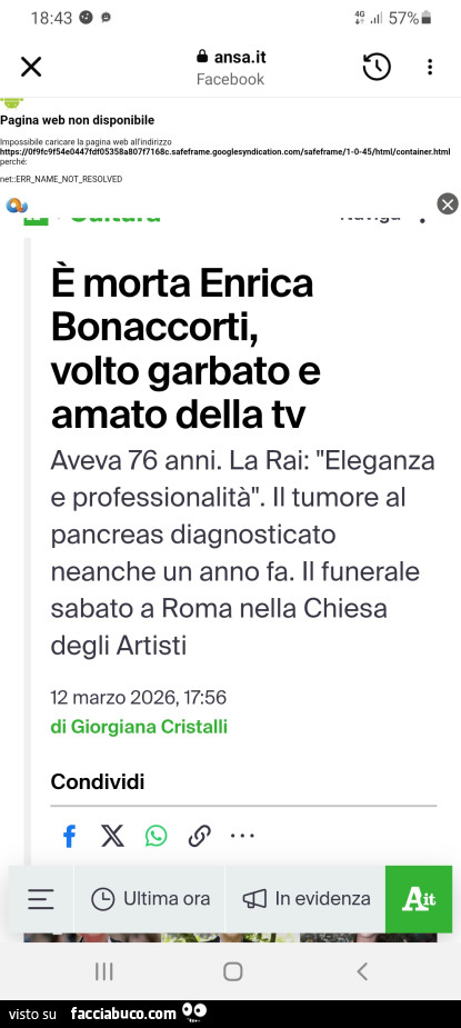 È morta enrica bonaccorti, volto garbato e amato della tv