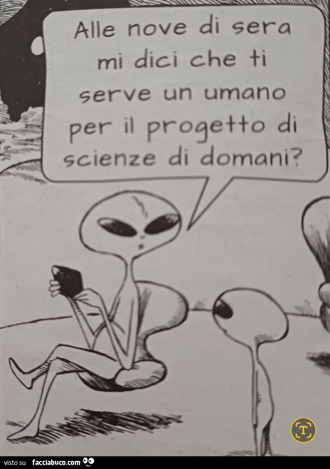 Alle nove di sera mi dici che ti serve un umano per il progetto di scienze di domani vignetta la settimana enigmistica