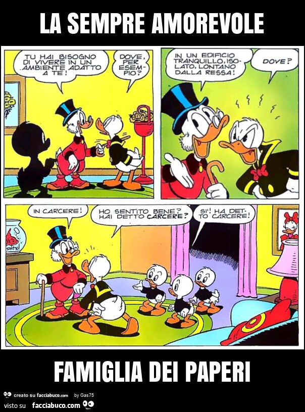 La sempre amorevole famiglia dei paperi