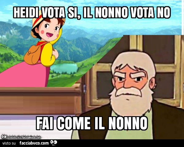 Heidi vota si, il nonno vota no fai come il nonno