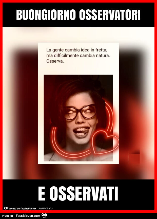 Buongiorno osservatori e osservati