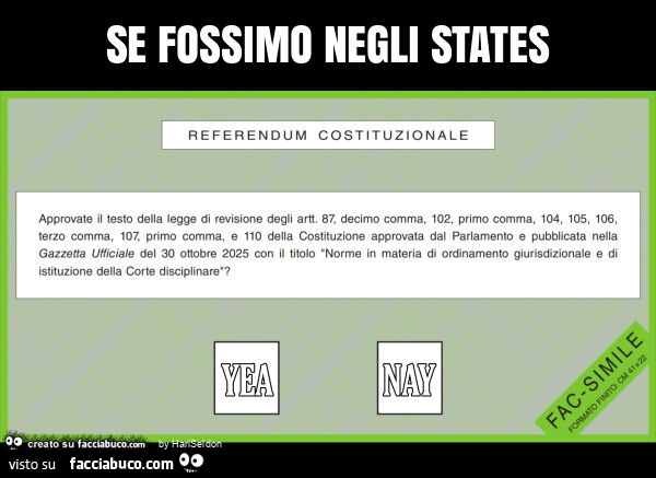 Se fossimo negli states