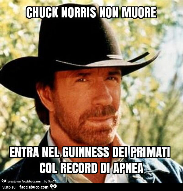 Chuck norris non muore entra nel guinness dei primati col record di apnea