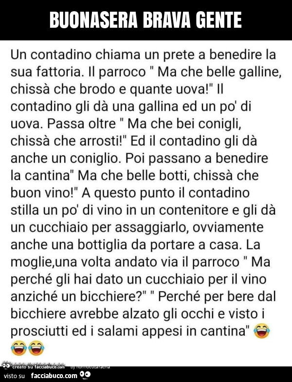 Buonasera brava gente