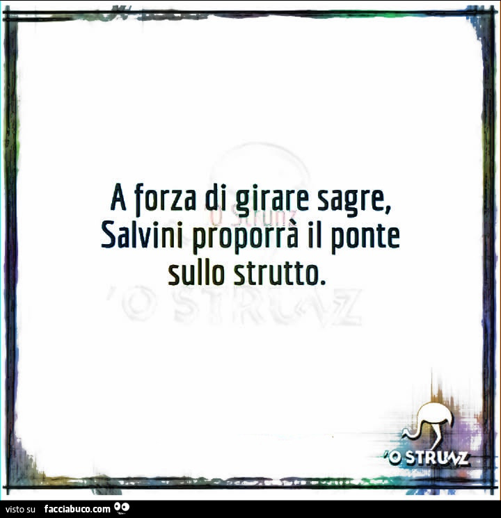 A forza di girare sagre, salvini proporrà il ponte sullo strutto