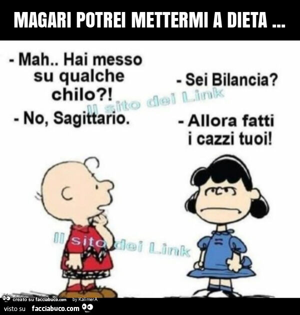 Magari potrei mettermi a dieta
