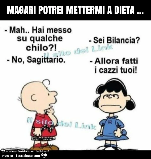 Magari potrei mettermi a dieta