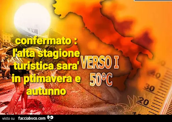 Confermato: l'alta stagione turistica sarà in primavera e autunno