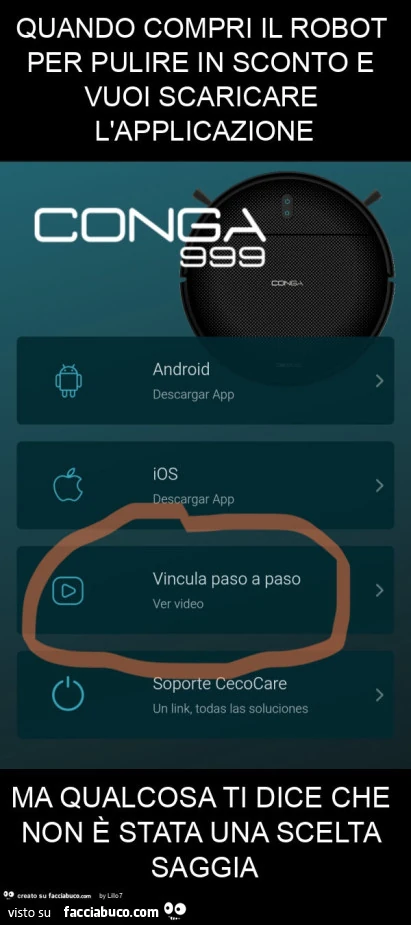 Quando compri il robot per pulire in sconto e vuoi scaricare l'applicazione ma qualcosa ti dice che non è stata una scelta saggia