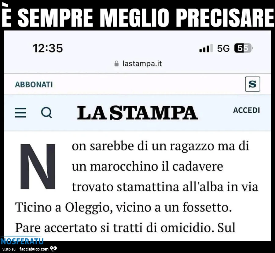ร sempre meglio precisare