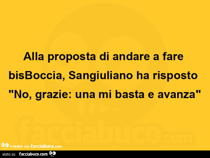 Alla proposta di andare a fare bisboccia, sangiuliano ha risposto "no, grazie: una mi basta e avanza"