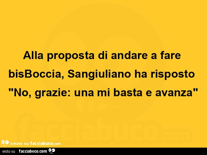 Alla proposta di andare a fare bisboccia, sangiuliano ha risposto: no, grazie: una mi basta e avanza